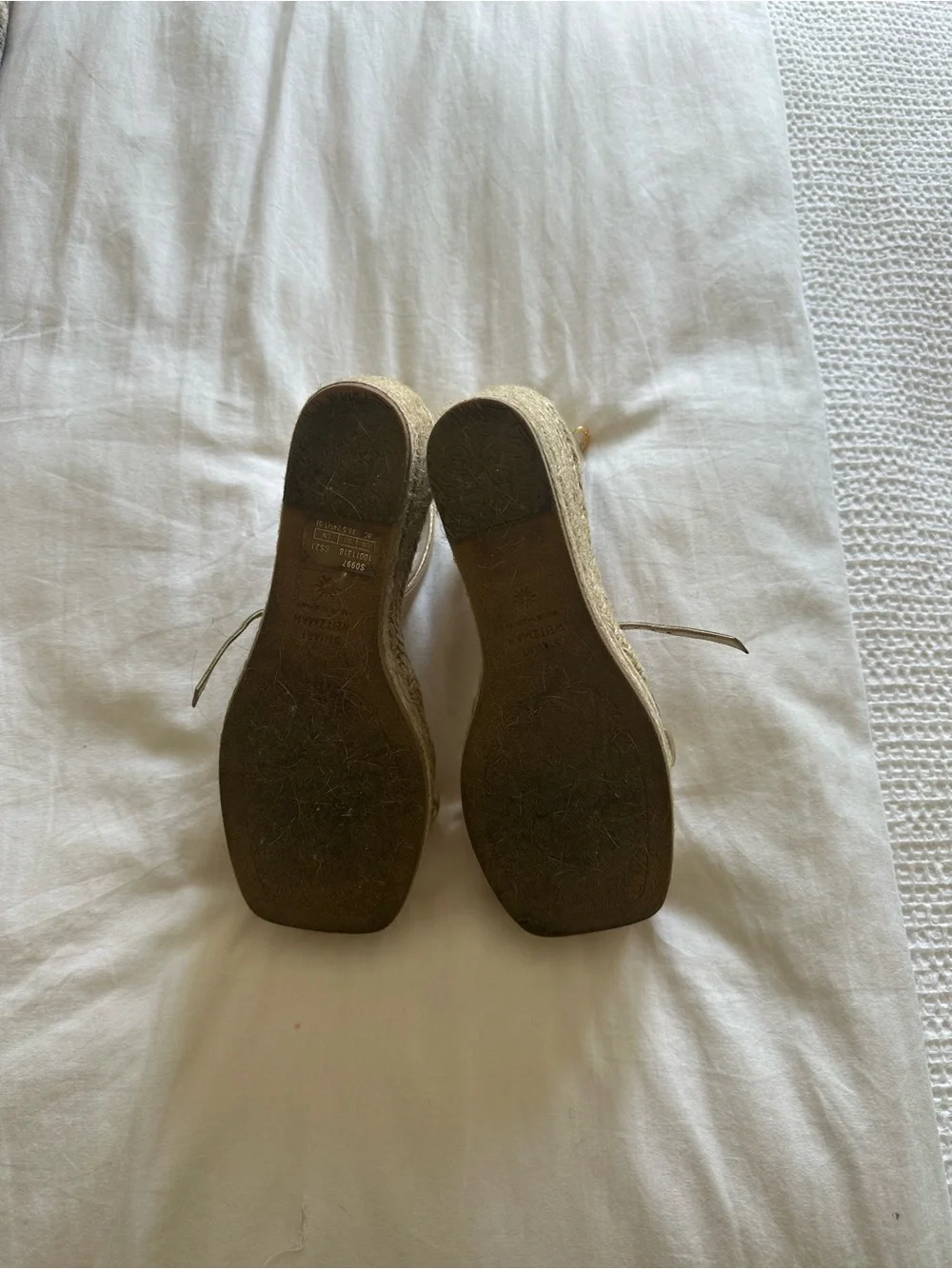 Stuart Weitzman Women’s Gold Espadrille Wedge Sandals - Picture 4 of 4